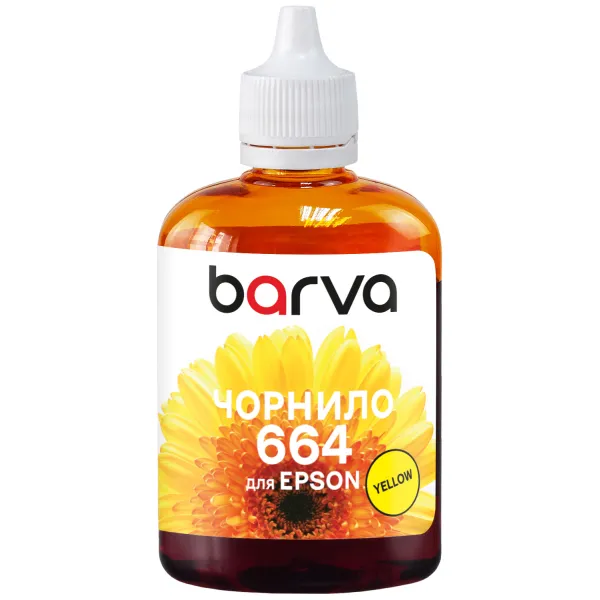 Чернила совместимые для Epson 664 Y специальные 90 г, водорастворимые, желтые Barva (L100-404) - Фото 18