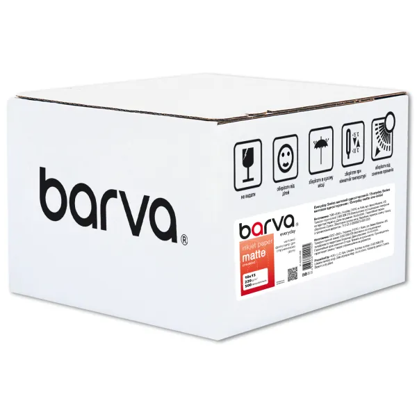 Фотопапір матовий 220 г/м2, 10x15 см, 500 арк Everyday Barva (IP-AE220-208) - Фото 1