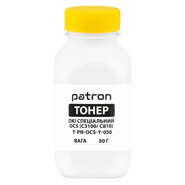 Тонер Oki специальный OCS флакон, 50 г, желтый Patron (PN-OCS-Y-050) - Фото 1