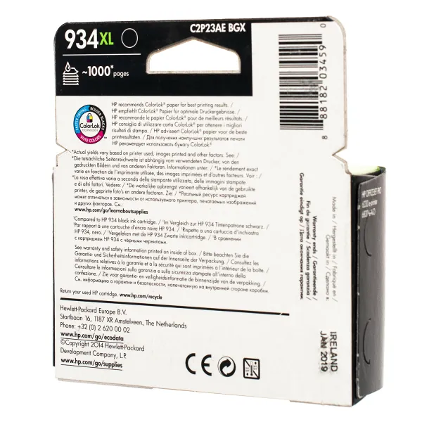 Картридж №934XL 1000 стр, черный HP (C2P23AE) - Фото 1