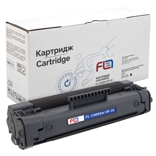 Картридж сумісний HP 92A (C4092A)/Canon EP-22 Free Label (FL-C4092A/EP-22) - Фото 3