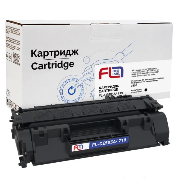 Картридж сумісний HP 05A (CE505A)/Canon 719 Free Label (FL-CE505A/719) - Фото 4