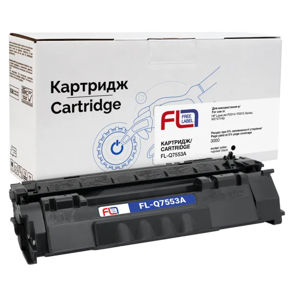 Картридж сумісний HP 53A (Q7553A) Free Label (FL-Q7553A) - Фото 2