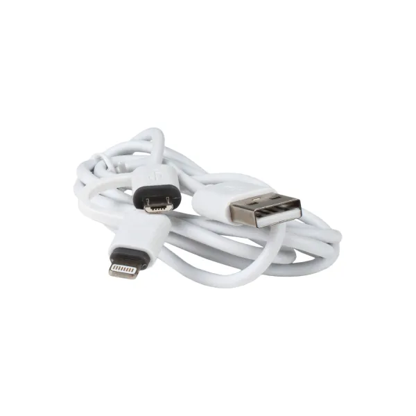 Кабель 2 в 1 USB 2.0 - Lightning + Micro USB 2.0 1 м Patron (PN-LIGHT-MIC-1M) - Фото 2