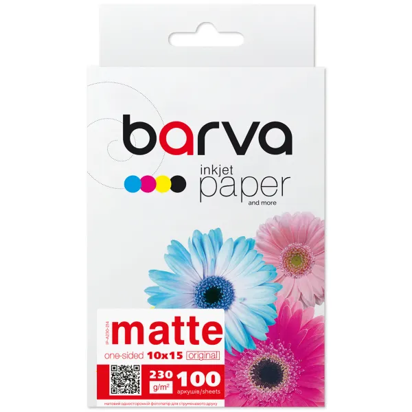 Фотобумага матовая 230 г/м2, 10x15 см, 100 л Original Barva (IP-A230-214)