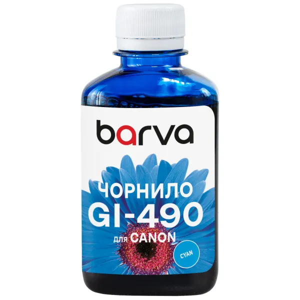 Чернила совместимые для Canon GI-490 C специальные 180 г, водорастворимые, голубые Barva (G490-504) - Фото 16