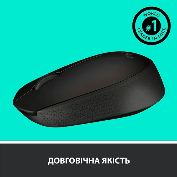Миша бездротова M170, чорно-сіра Logitech (910-004642) - Фото 1