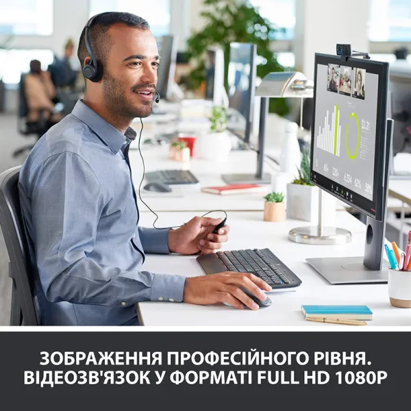 Веб-камера C920 Pro, чёрная Logitech (960-001055) - Фото 6