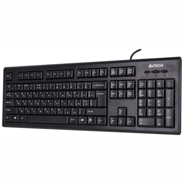 Клавиатура USB, чёрная A4Tech (KR-85 USB) - Фото 1