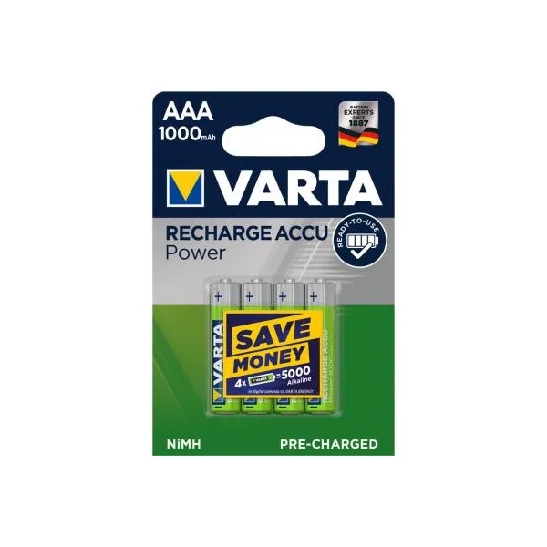 Акумулятор AAA, 1000 мАг, NI-MH, Power, 4 шт. Varta (05703301404) - Фото 12