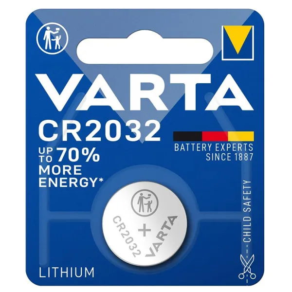 Батарейка CR2032 литиевая, блистер, 1 шт. Varta (06032101401) - Фото 3