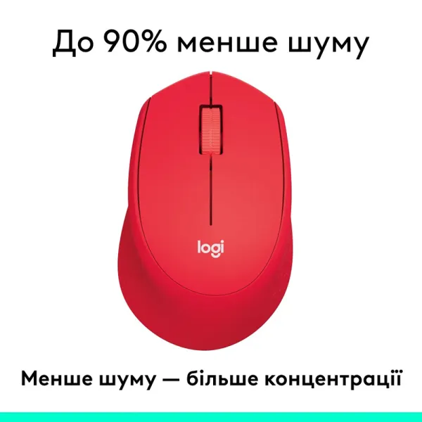 Мышь беспроводная M330 Silent Plus, красная Logitech (910-004911) - Фото 7