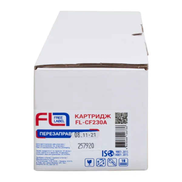 Тонер-картридж сумісний HP 30A (CF230A) Free Label (FL-CF230A) - Фото 1