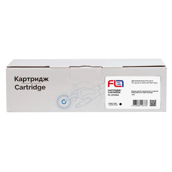 Тонер-картридж сумісний HP 30A (CF230A) Free Label (FL-CF230A) - Фото 1