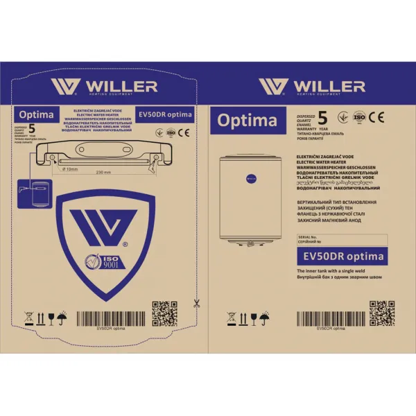 Бойлер Willer Optima EV50DR 50 л, вертикальний - Фото 19