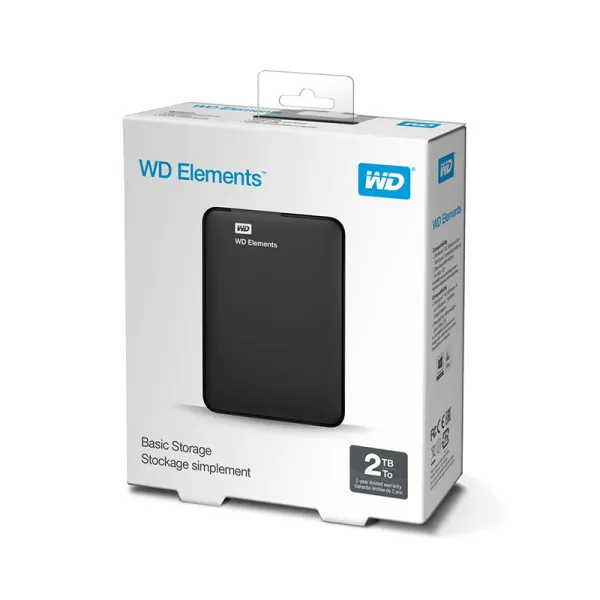 Диск жесткий внешний портативный 2TB USB 3.0 Elements Portable WD (WDBU6Y0020BBK-WESN) - Фото 4