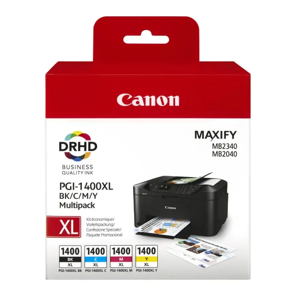 Комплект картриджів PGI-1400 XL чорний, блакитний, пурпуровий, жовтий Canon (9185B004) - Фото 2