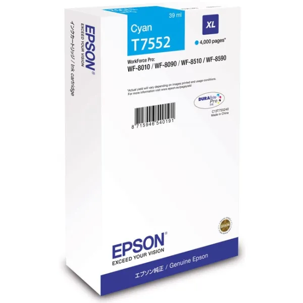 Картридж T755240 XL блакитний Epson (C13T755240) - Фото 2