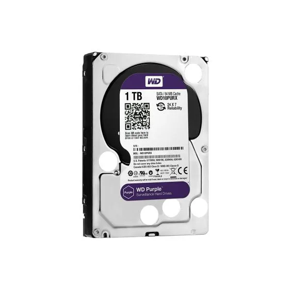 Диск жесткий HDD 1 Tб, 3,5", SATA  WD (WD10PURZ) - Фото 1
