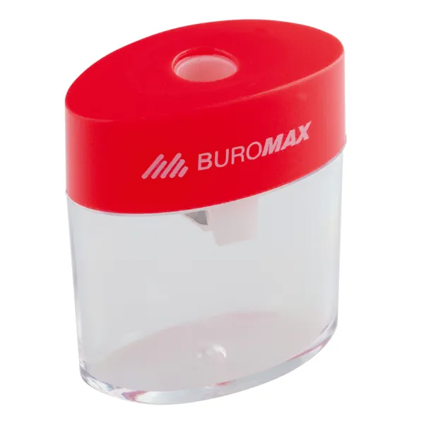 Точилка пластиковая с контейнером, ассорти Buromax (BM.4752) - Фото 1