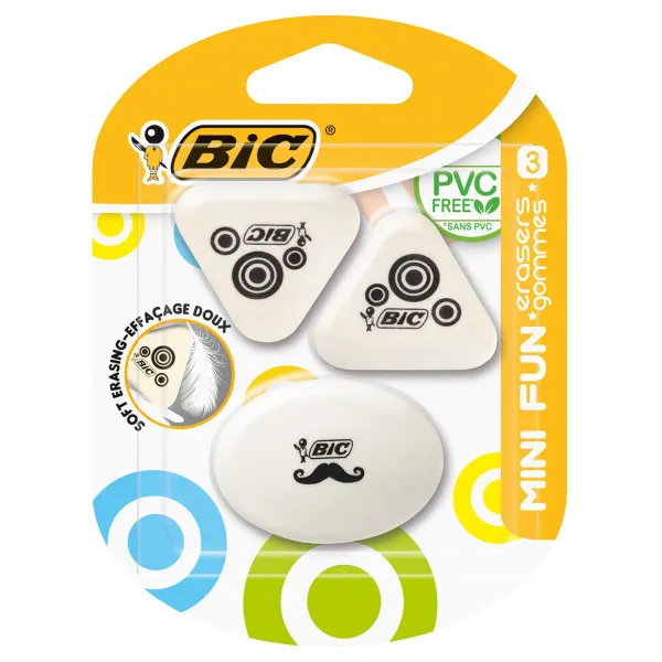 Комплект ластиків Mini fun 3 шт BIC (920423/927870) - Фото 7
