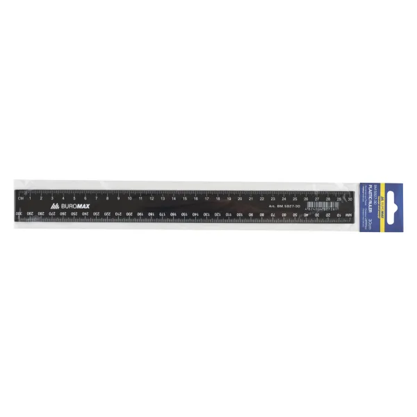 Лінійка пластикова 30 см в блістері, чорна Buromax (BM.5827-30) - Фото 10
