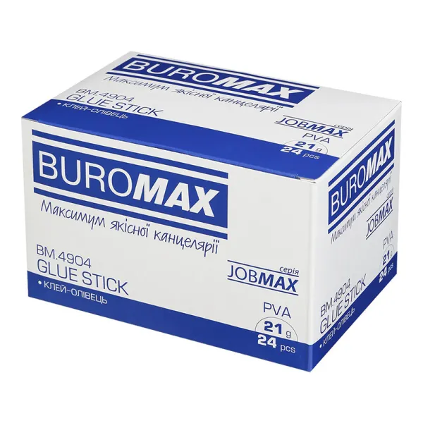 Клей-карандаш PVA основа, 21 г Buromax (BM.4904) - Фото 1