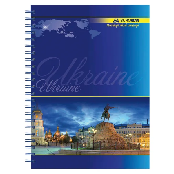 Блокнот на пружине А5, 96 л, клетка, ассорти My Country Buromax (BM.2412) - Фото 1