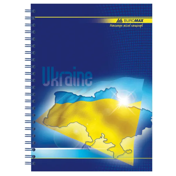 Блокнот на пружине А5, 96 л, клетка, ассорти My Country Buromax (BM.2412) - Фото 4