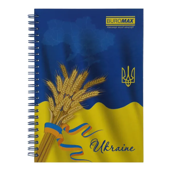 Блокнот на пружине А5, 96 л, клетка, ассорти My Country Buromax (BM.2412) - Фото 6
