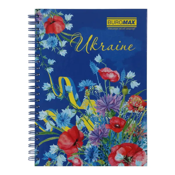 Блокнот на пружині А5, 96 арк, клітинка, асорті My Country Buromax (BM.2412) - Фото 12