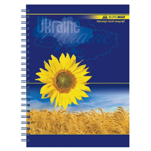 Блокнот на пружине А5, 96 л, клетка, ассорти My Country Buromax (BM.2412) - Фото 3