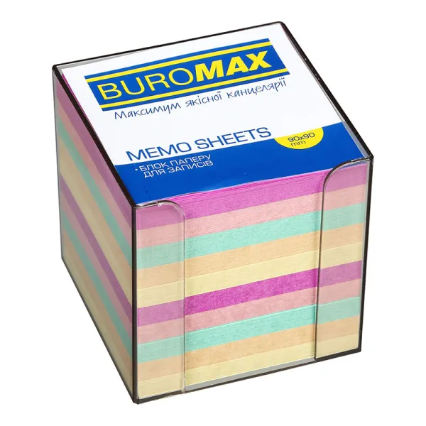 Бокс с цветной бумагой 90х90х90 мм, дымчатый Buromax (BM.2291-02) - Фото 9