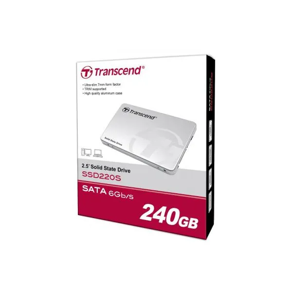 Накопичувач SSD 240GB, 2.5", SATA  Transcend (TS240GSSD220S) - Фото 2