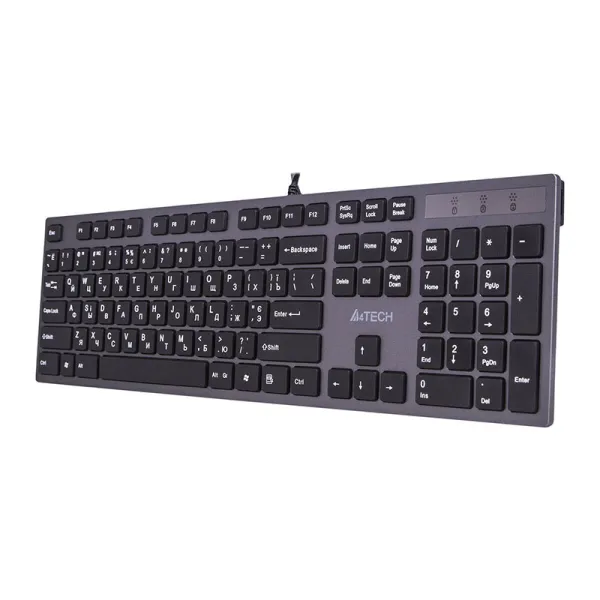 Клавиатура проводная, серо-чёрная A4Tech (KV-300H) - Фото 4