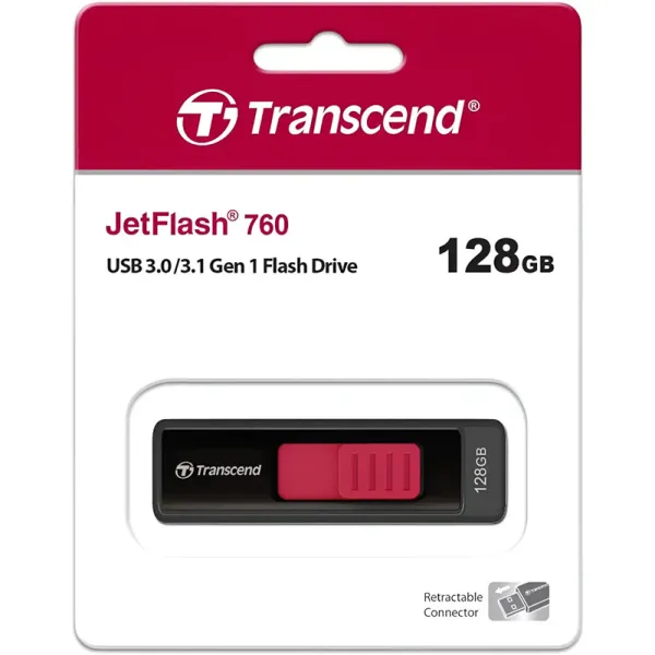 Накопитель USB 3.1 Type-A 128GB JetFlash 760 черный Transcend (TS128GJF760) - Фото 2