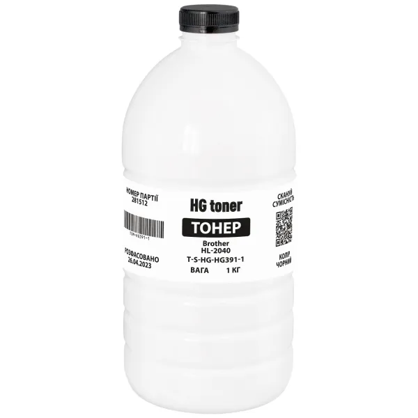 Тонер Brother HL-2040 флакон, 1 кг HG toner (TSM-HG391-1) - Фото 1