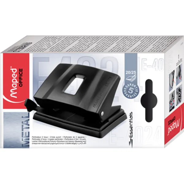 Дырокол металлический, 10/12 листов, черный Essentials Metal Maped (MP.401111) - Фото 6