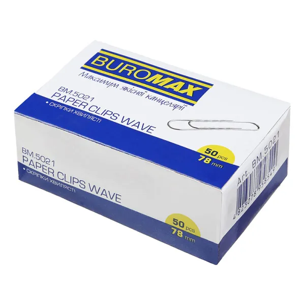 Скрепки никелированные 78 мм, 50 шт, волнистые Buromax (BM.5021) - Фото 10
