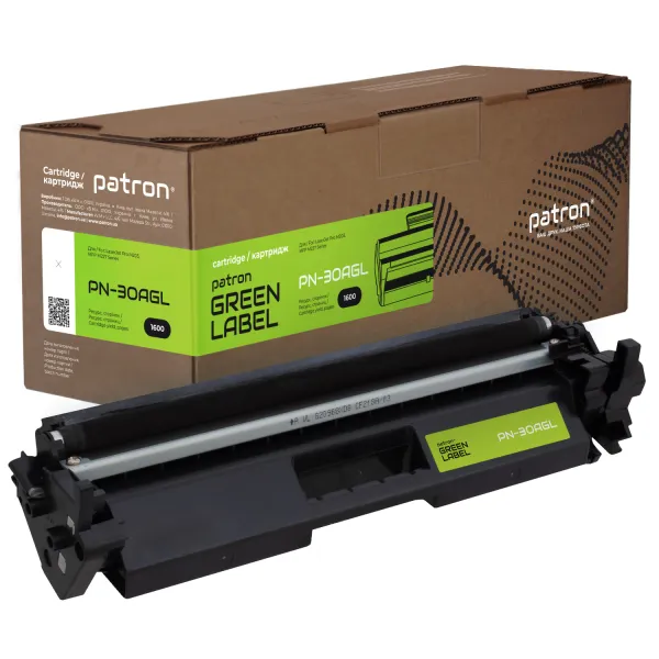 Тонер-картридж сумісний HP 30A (CF230A) Green Label Patron (PN-30AGL) - Фото 1