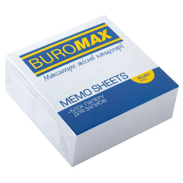 Блок белой бумаги для заметок 80х80х30 мм, не склеенный Buromax (BM.2201)