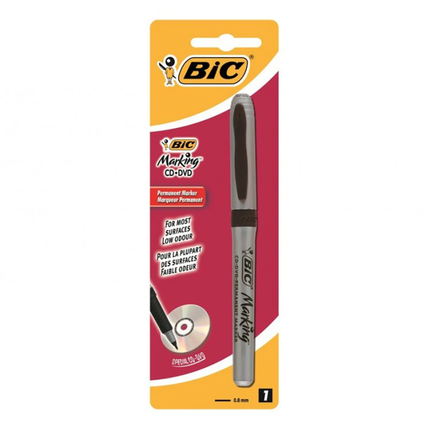 Маркер перманентный BIC для CD 0.8 мм Черный (bc8290801) - Фото 2