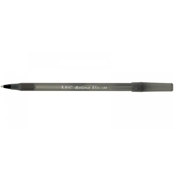 Ручка масляна 0,4 мм, чорна Round Stic M BIC (3086123269828/3086123256385) - Фото 1