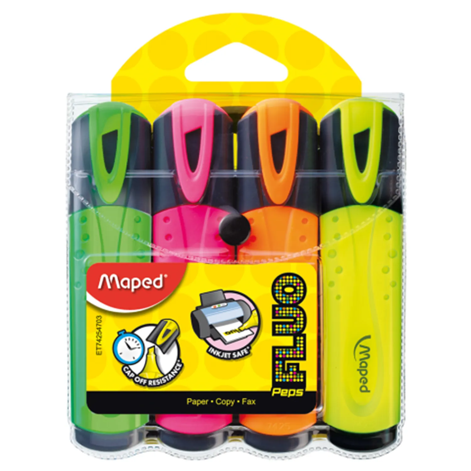 Набір текстових маркерів Maped Fluo Peps Classic 1-5 мм 4 шт Кольорові (MP.742547) Набір текстових маркерів Maped Fluo Peps Classic 1-5 мм 4 шт Кольорові (MP.742547)