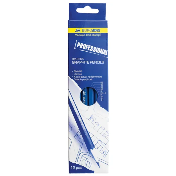 Набор чертежных карандашей 12 шт Professional Buromax (BM.8565) - Фото 8