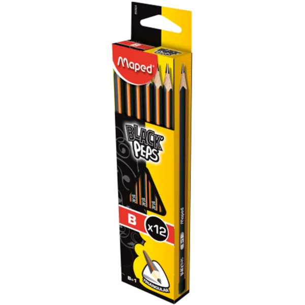 Карандаш графитовый B, без ластика Black Peps Maped (MP.850024) - Фото 5
