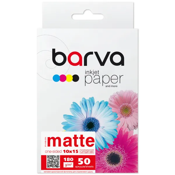 Фотопапір матовий 180 г/м2, 10x15 см, 50 арк Original Barva (IP-A180-254) - Фото 2