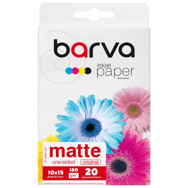 Фотопапір матовий 180 г/м2, 10x15 см, 20 арк Original Barva (IP-A180-257) - Фото 5