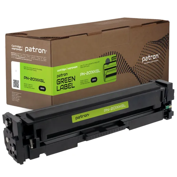 Картридж сумісний HP 201X (CF400X) чорний Green Label Patron (PN-201XKGL) - Фото 2