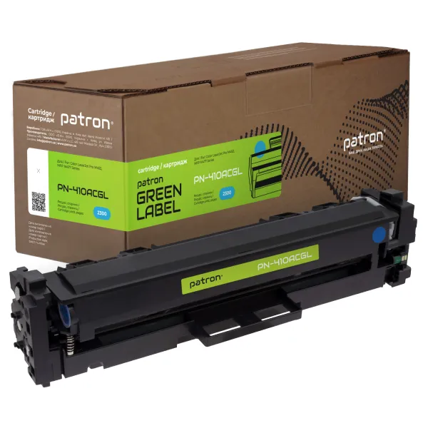 Картридж сумісний HP 410A (CF411A) блакитний Green Label Patron (PN-410ACGL) - Фото 1